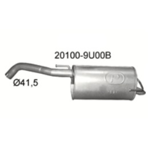 Nissan Note 1.6i-16V 01/06-04/09,rear silencer