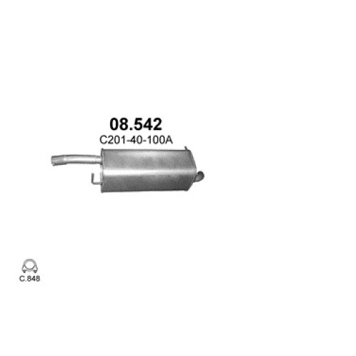 FORD FIESTA 1.3 5/2002 - 12/2005 60HP, 44kW, 1299ccm,rear silencer