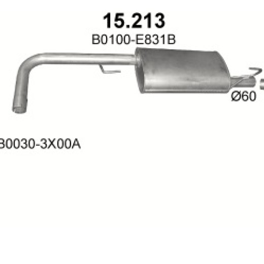 NISSAN NAVARA 2.5 D (Diesel) 5/2005 - 144-171-174HP, 106-126-128kW, 2488ccm,silencer