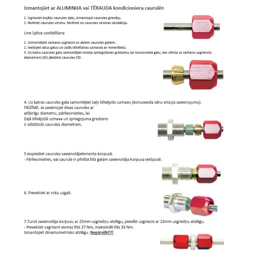 Ātrais savienojums 8mm kondecioniera caurulei
